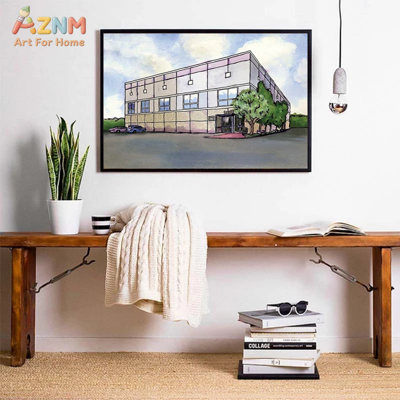 AZNM Watercolor Modern Commerc - Commercial Wall Printing ulasan dan harga