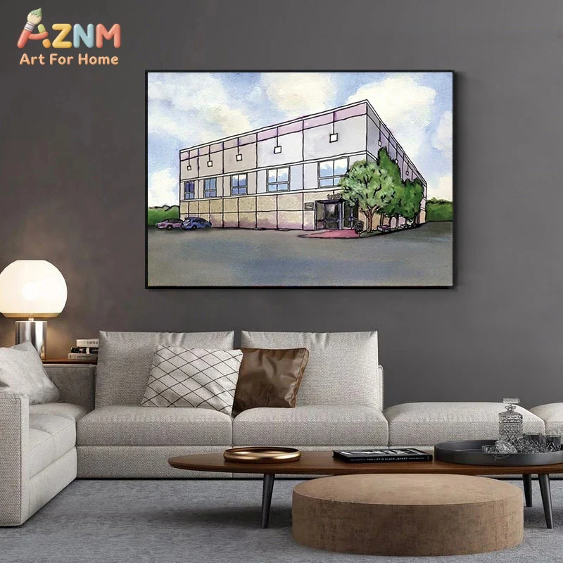 AZNM Watercolor Modern Commerc - Commercial Wall Printing ulasan dan harga