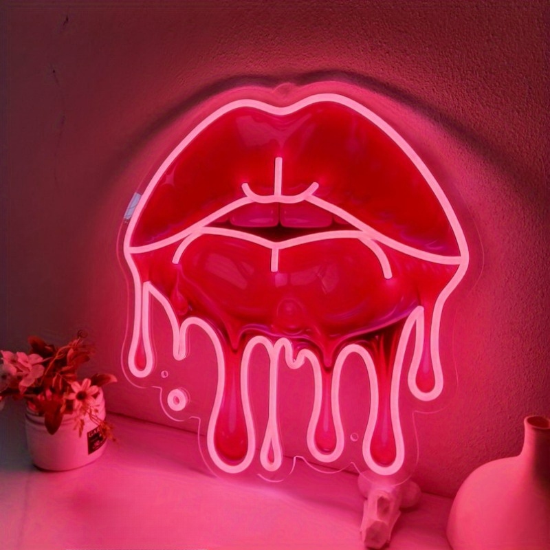 Melting Lips UV Printed Neon S - Commercial Wall Printing ulasan dan harga