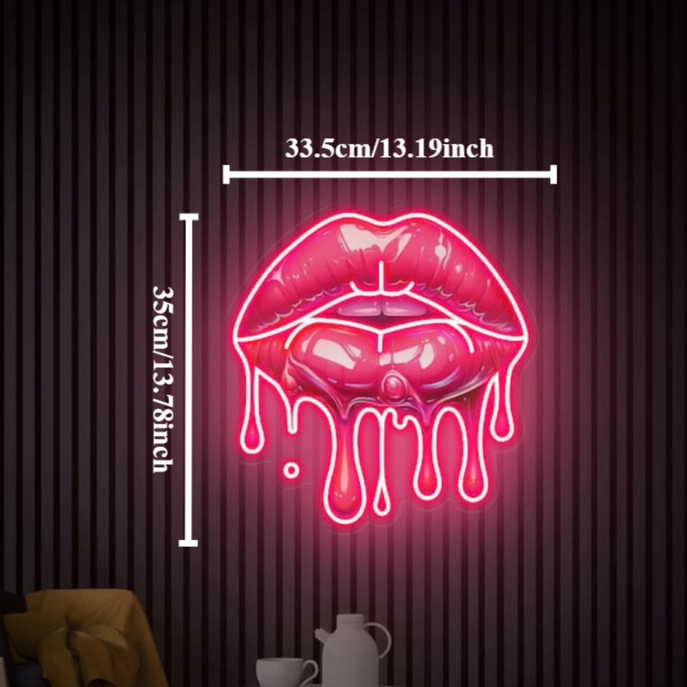 Melting Lips UV Printed Neon S - Commercial Wall Printing ulasan dan harga