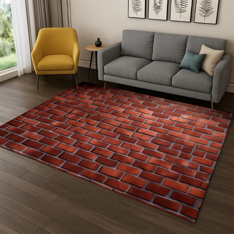 3D Brick Stone Building Carpet - Commercial Wall Printing ulasan dan harga