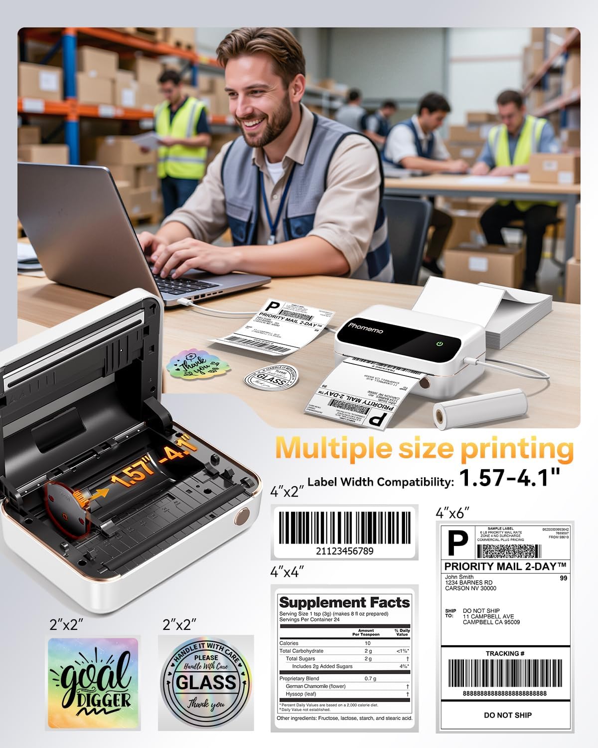 Phomemo M420 Wireless Bluetoot - Commercial Printing Network ulasan dan harga
