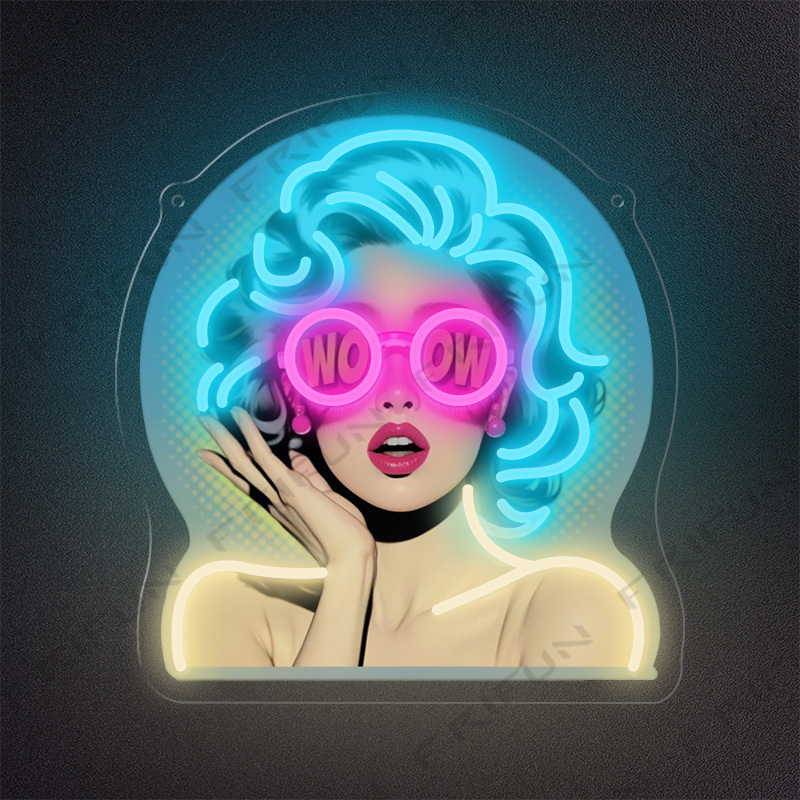 WOW Curl Girl Neon Sign UV Pri - Commercial Wall Printing ulasan dan harga